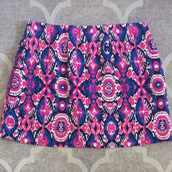 Pink and Blue Patterned Skort Resort Wear Size L pappagallo - Picture 5 of 7